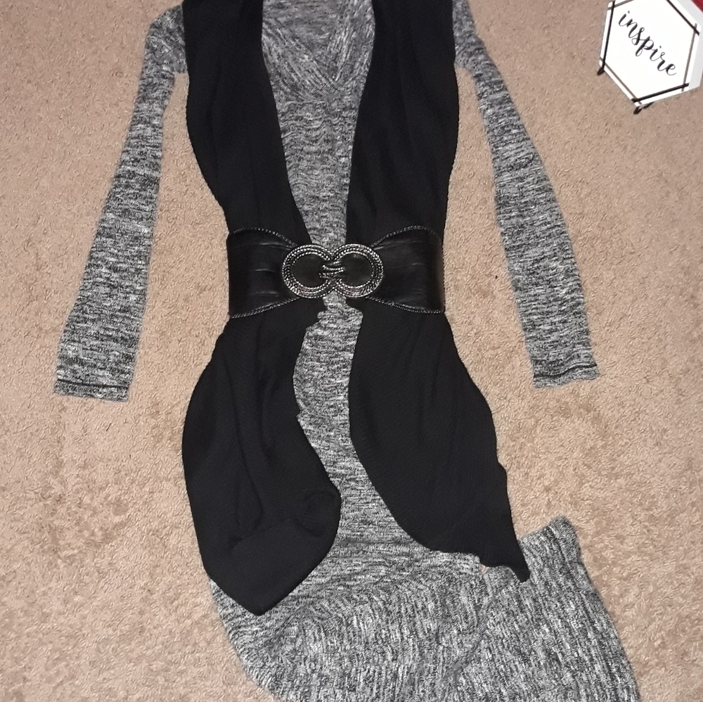 M.S.S.P (Size XS) Gray Knit Maxi Sweater Dress